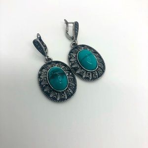 Set of earrings silver and turquoise